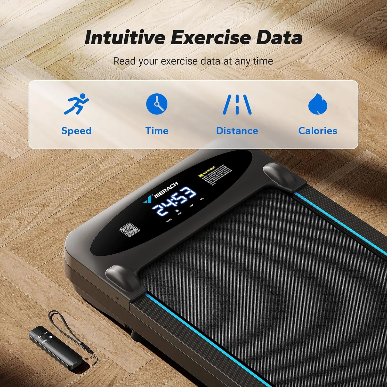 T26 Under Desk Walking Pad Portable Treadmill with Remote Control for Home & Office