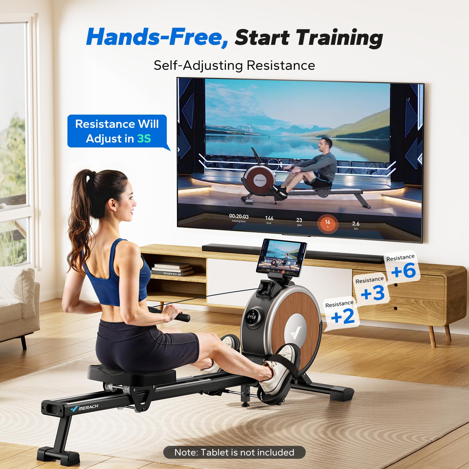 Q1S-Pro Self-Powered Magnetic Rowing Machine with Smart App