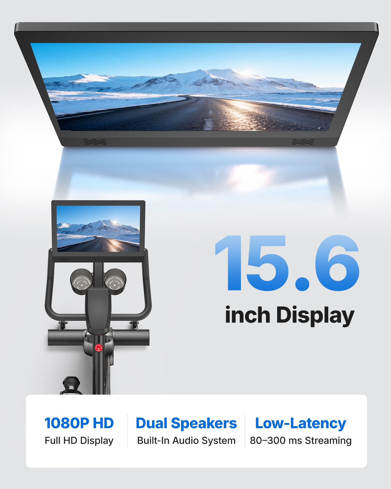 S26 Aura Magnetic Exercise Bike with Rotating 15.6" HD Screen for Home Use