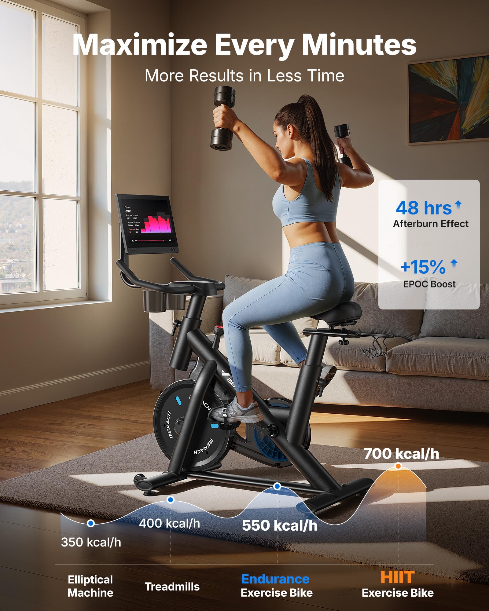 S26 Aura Magnetic Exercise Bike with Rotating 15.6" HD Screen for Home Use