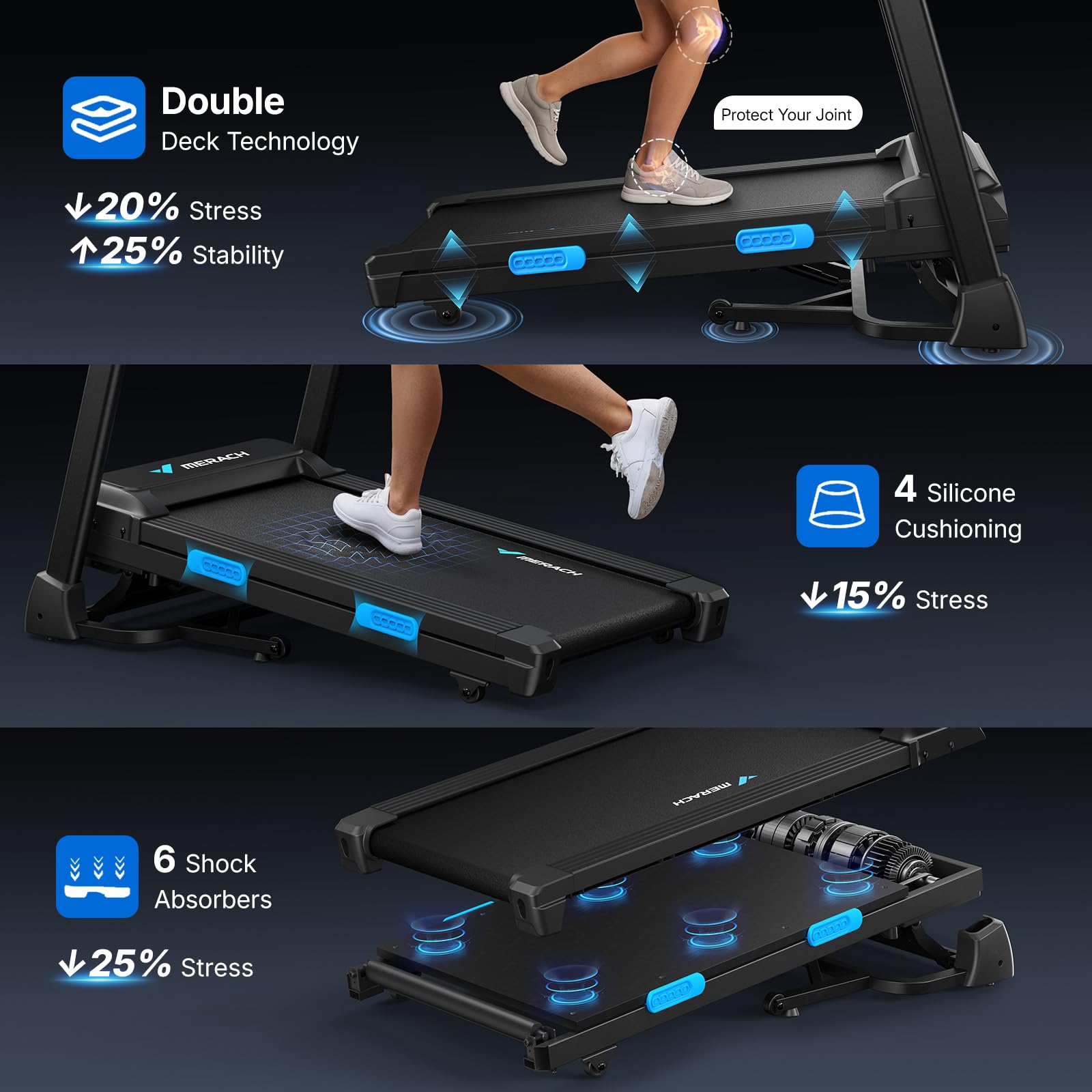 T12 Foldable Treadmill with 15% Auto-Incline