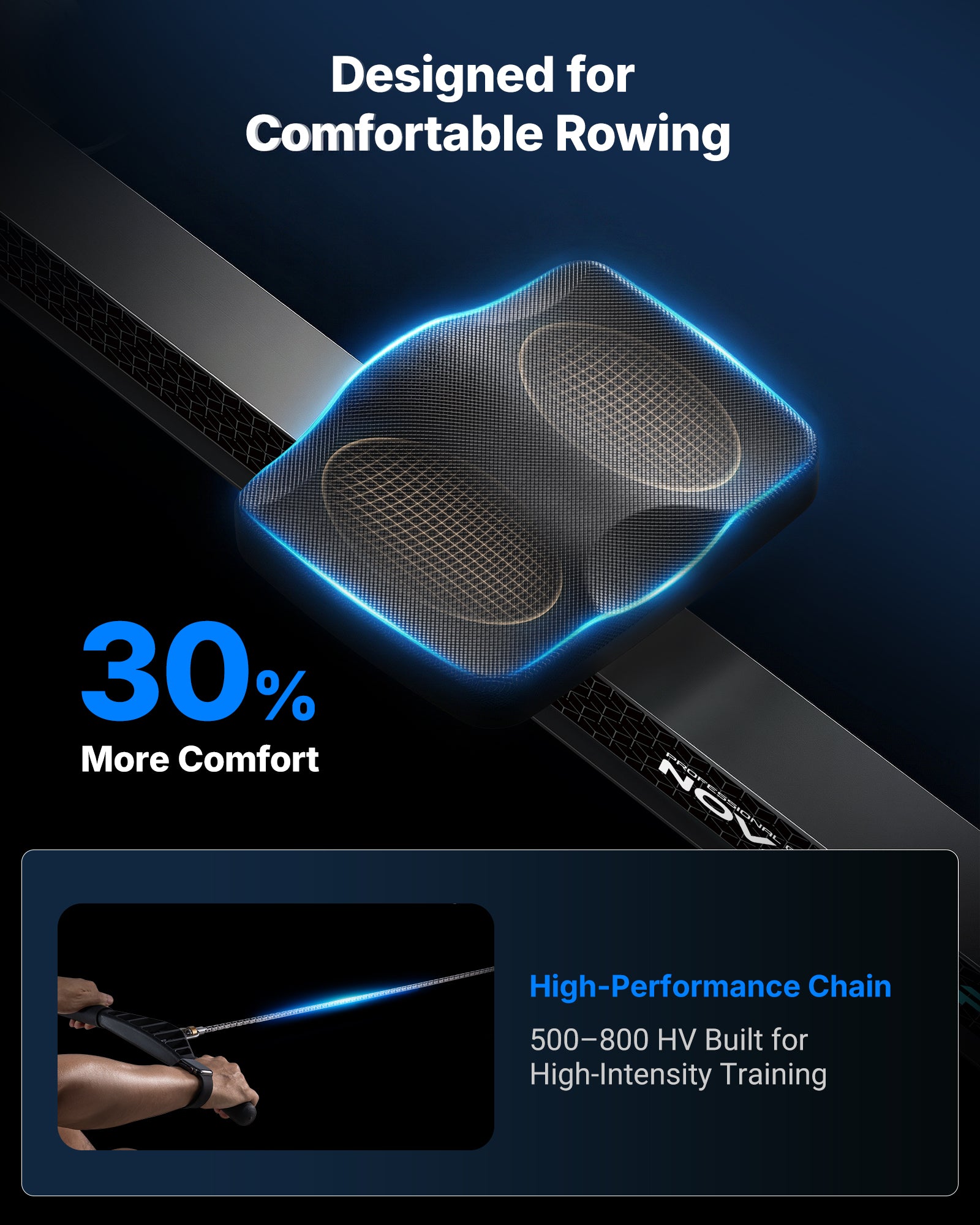 NovaRow R50 Pro Air Rower with Backlit Display