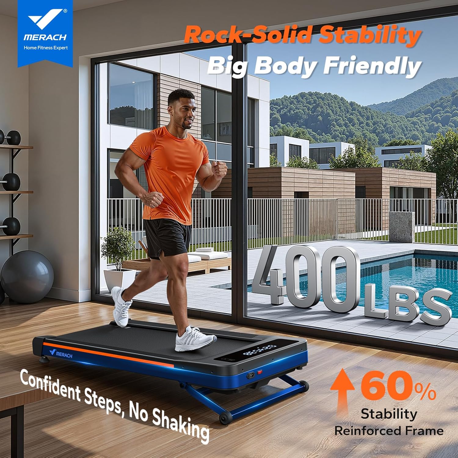 NovaWalk W50 Under Desk Walking Pad with 12% Auto Incline