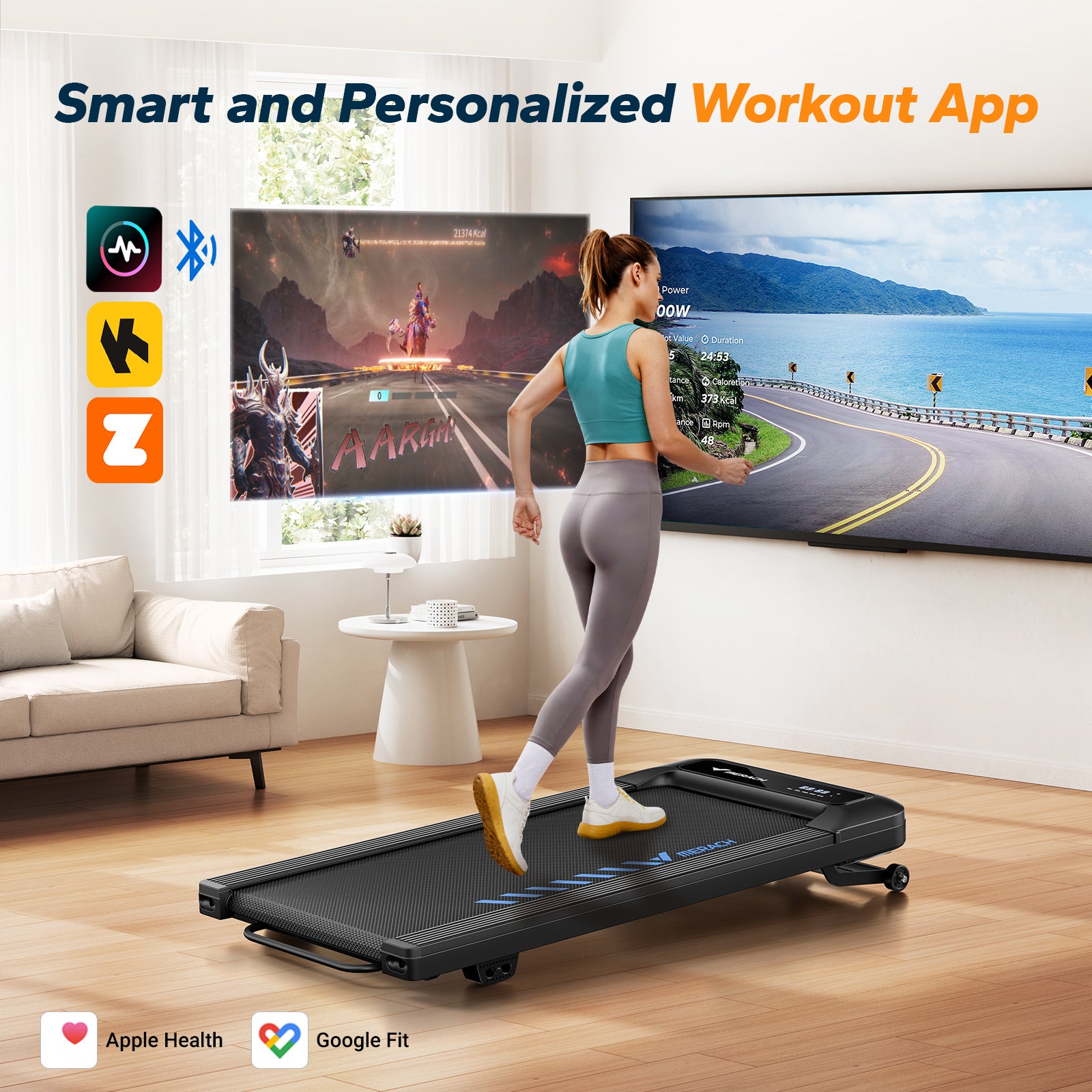 MERACH Walking Pad Treadmill with 9% Auto Incline