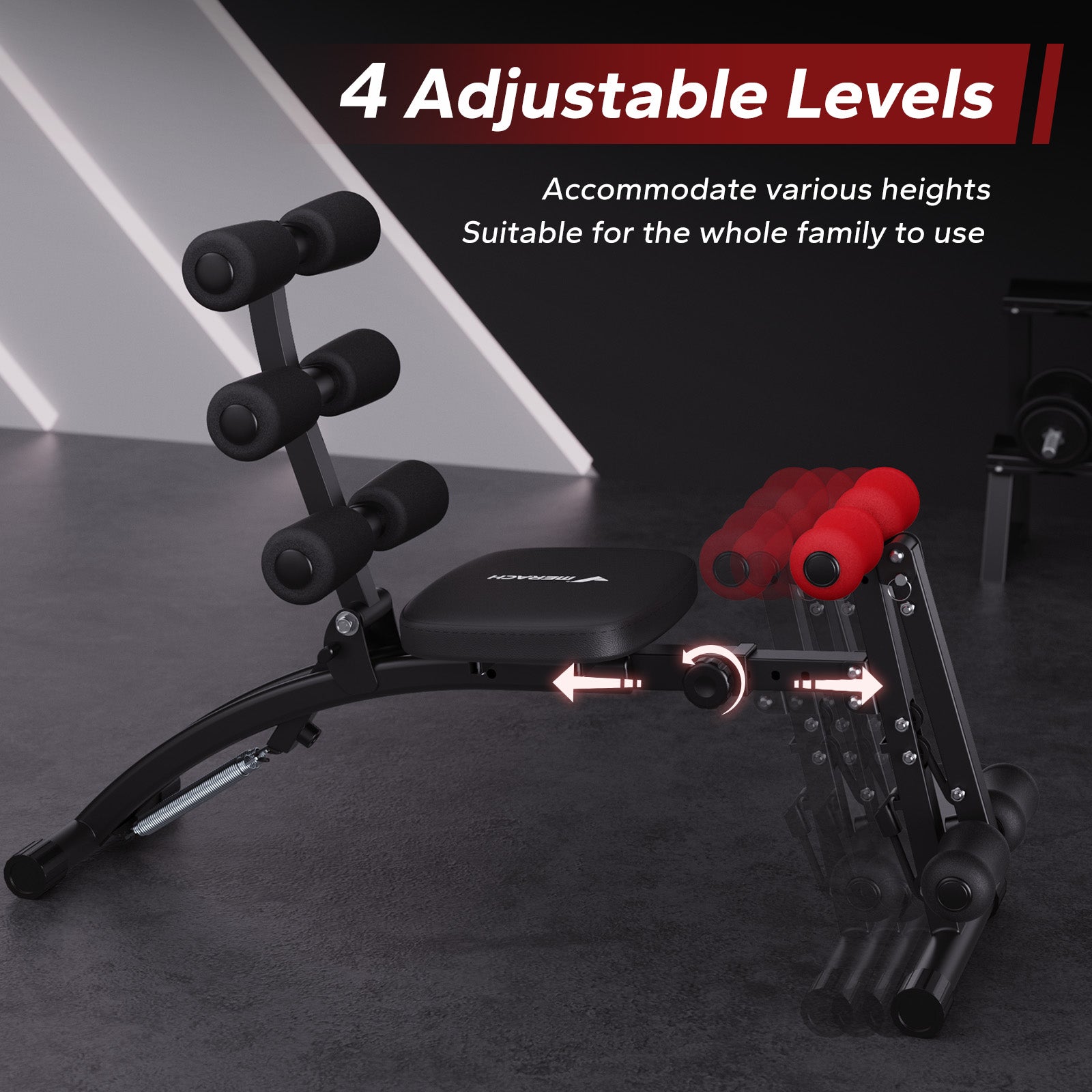 2415 Multi-Functional Adjustable Ab Trainer Machine for Home Gym
