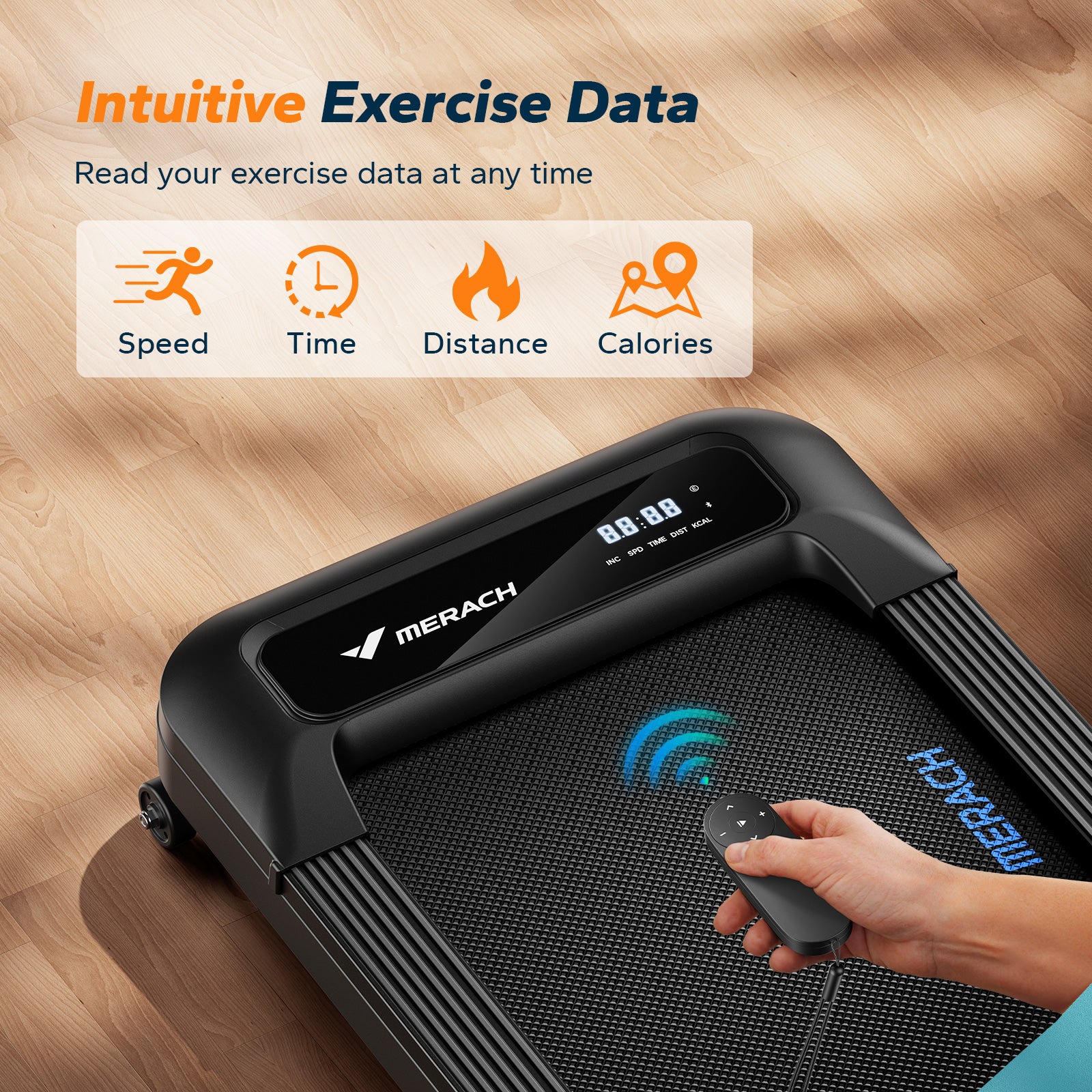 MERACH Walking Pad Treadmill with 9% Auto Incline