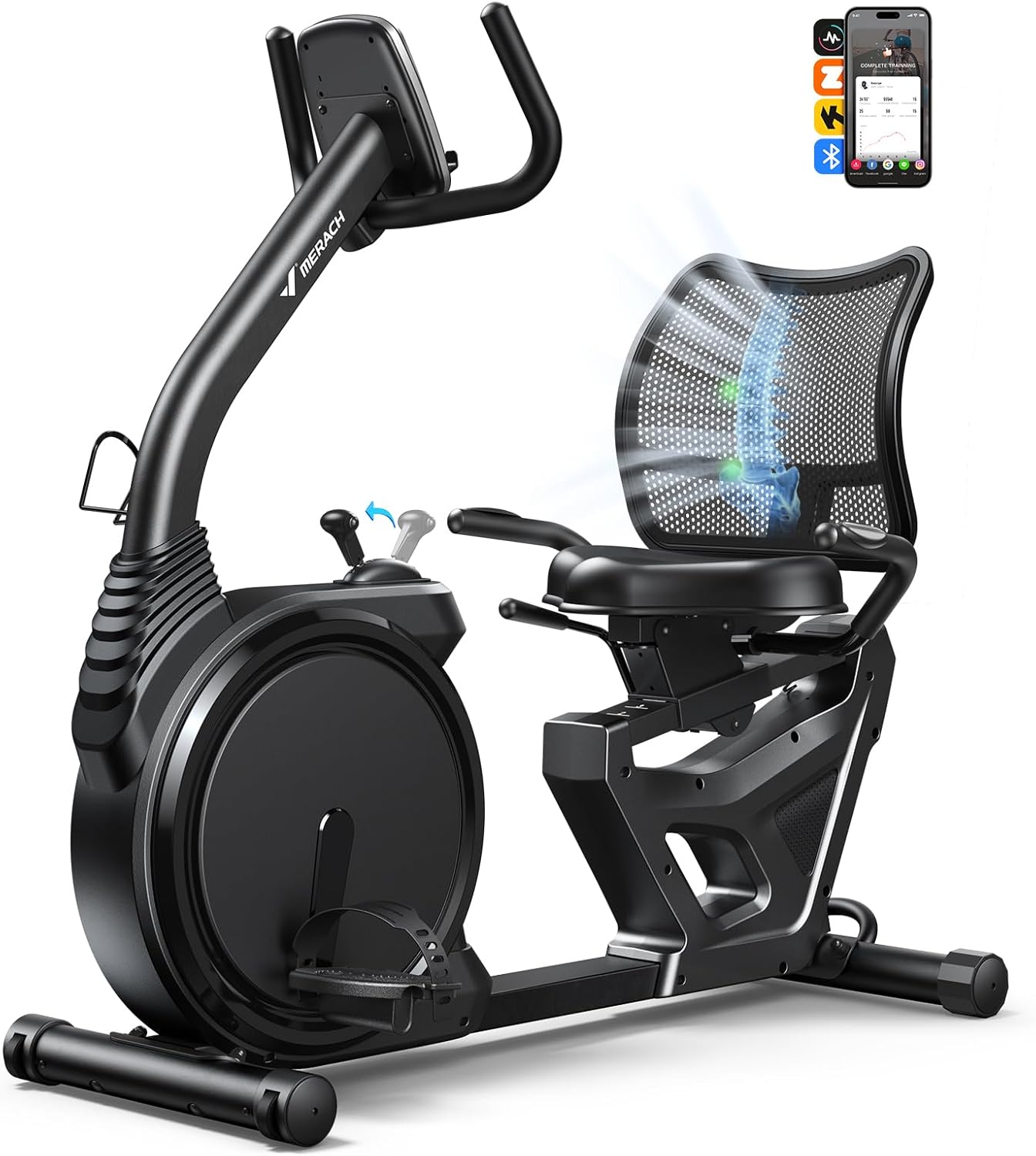 S19 Pro Recumbent Exercise Bike with 8-Level Magnetic Resistance for Home Use