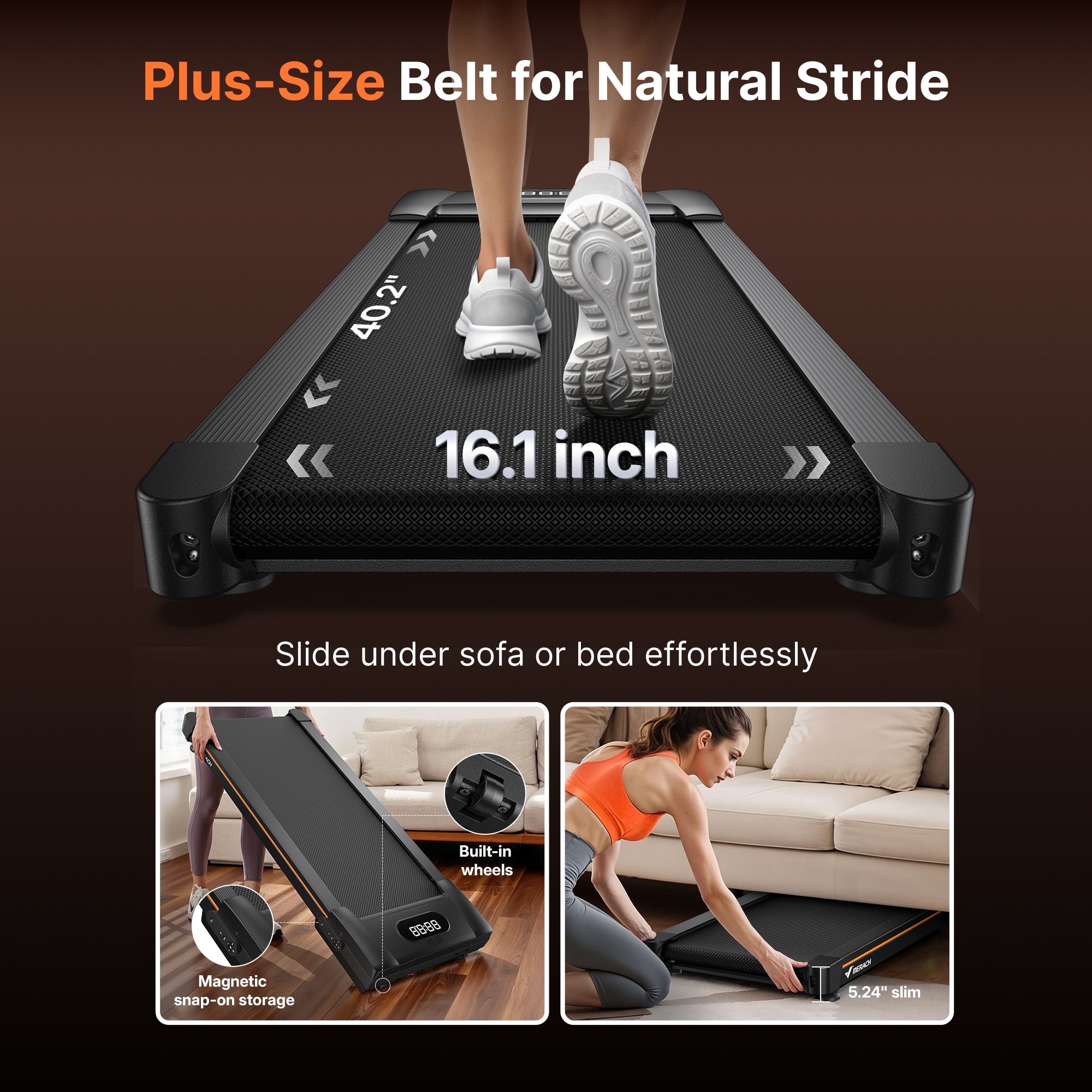 W50 Lite Walking Pad Under Desk Treadmill with 10% Auto Incline