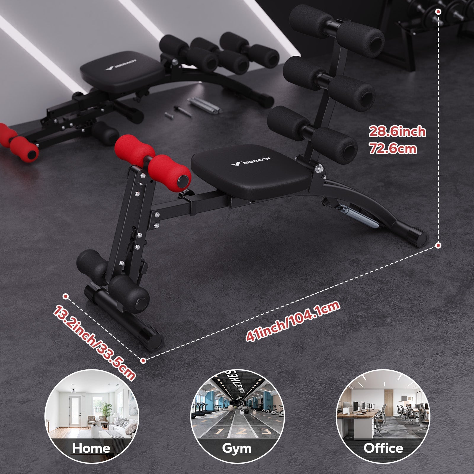 2415 Multi-Functional Adjustable Ab Trainer Machine for Home Gym
