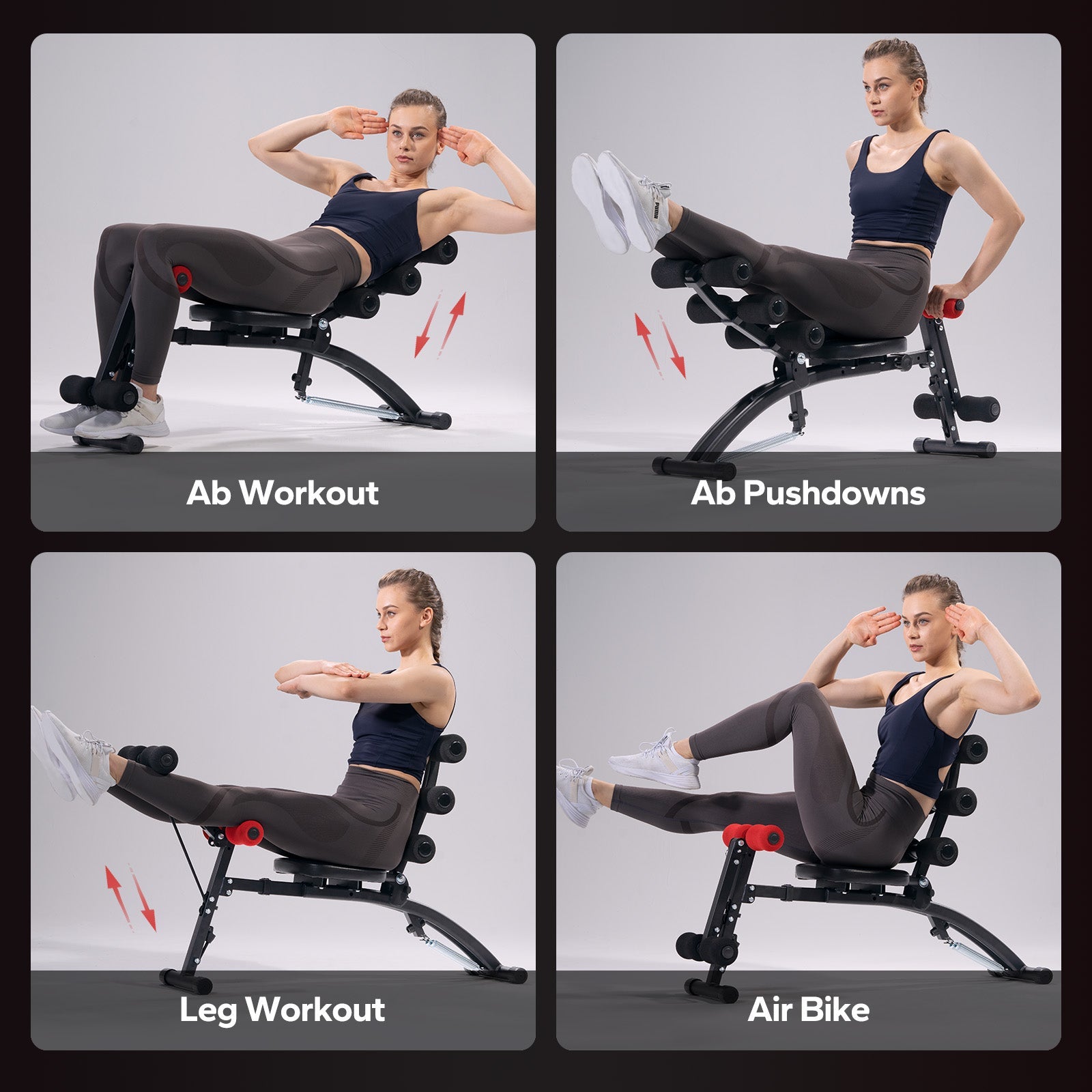 2415 Multi-Functional Adjustable Ab Trainer Machine for Home Gym