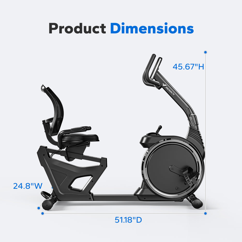 S19 Pro Recumbent Exercise Bike with 8-Level Magnetic Resistance for Home Use