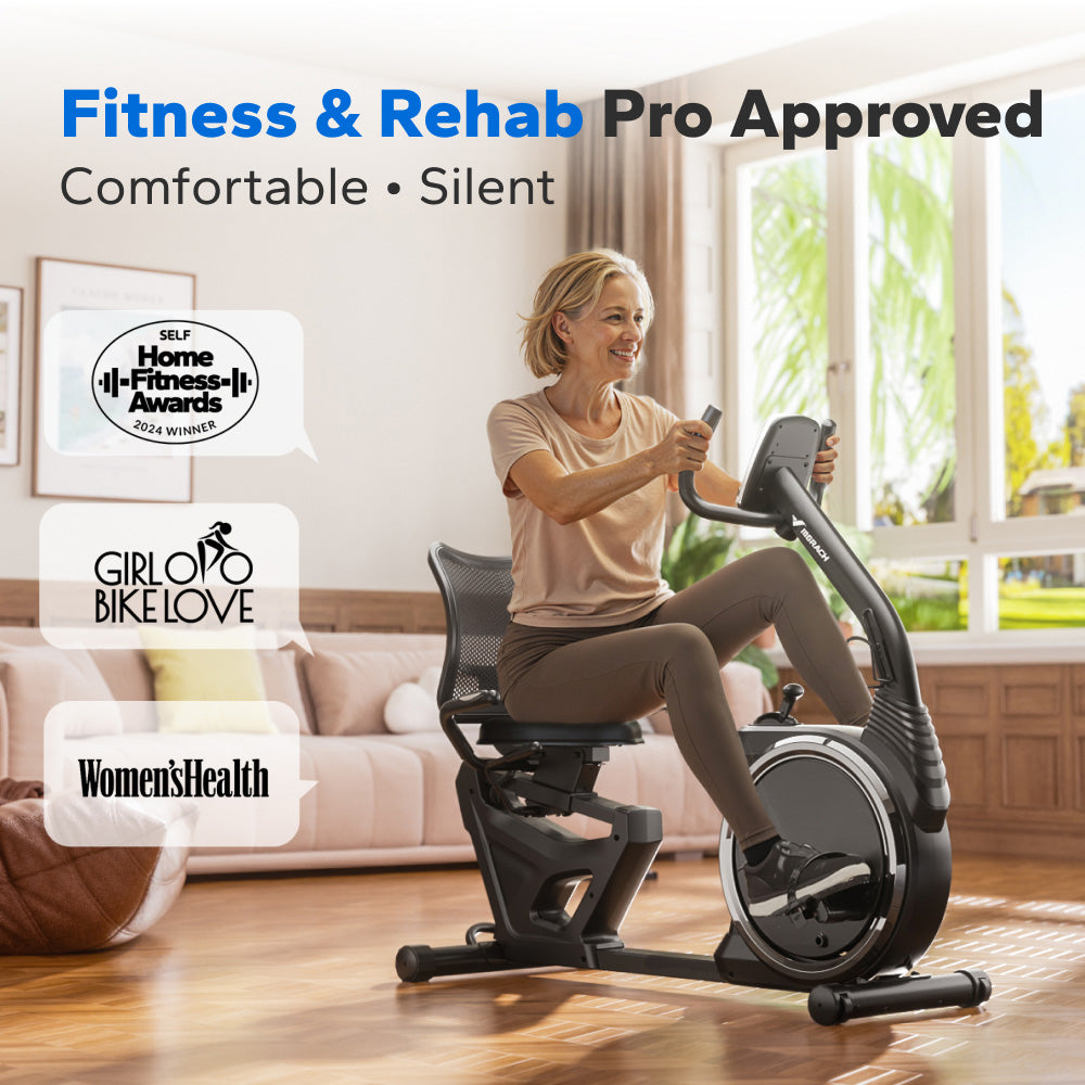 S19 Pro Recumbent Exercise Bike with 8-Level Magnetic Resistance for Home Use