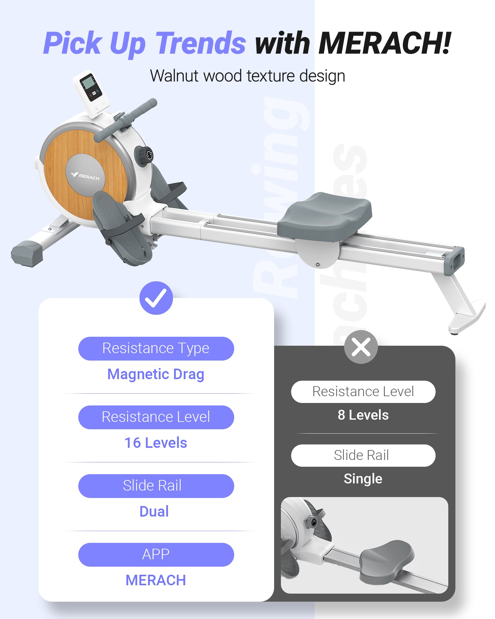 MERACH - Q1S Manual Resistance Rower