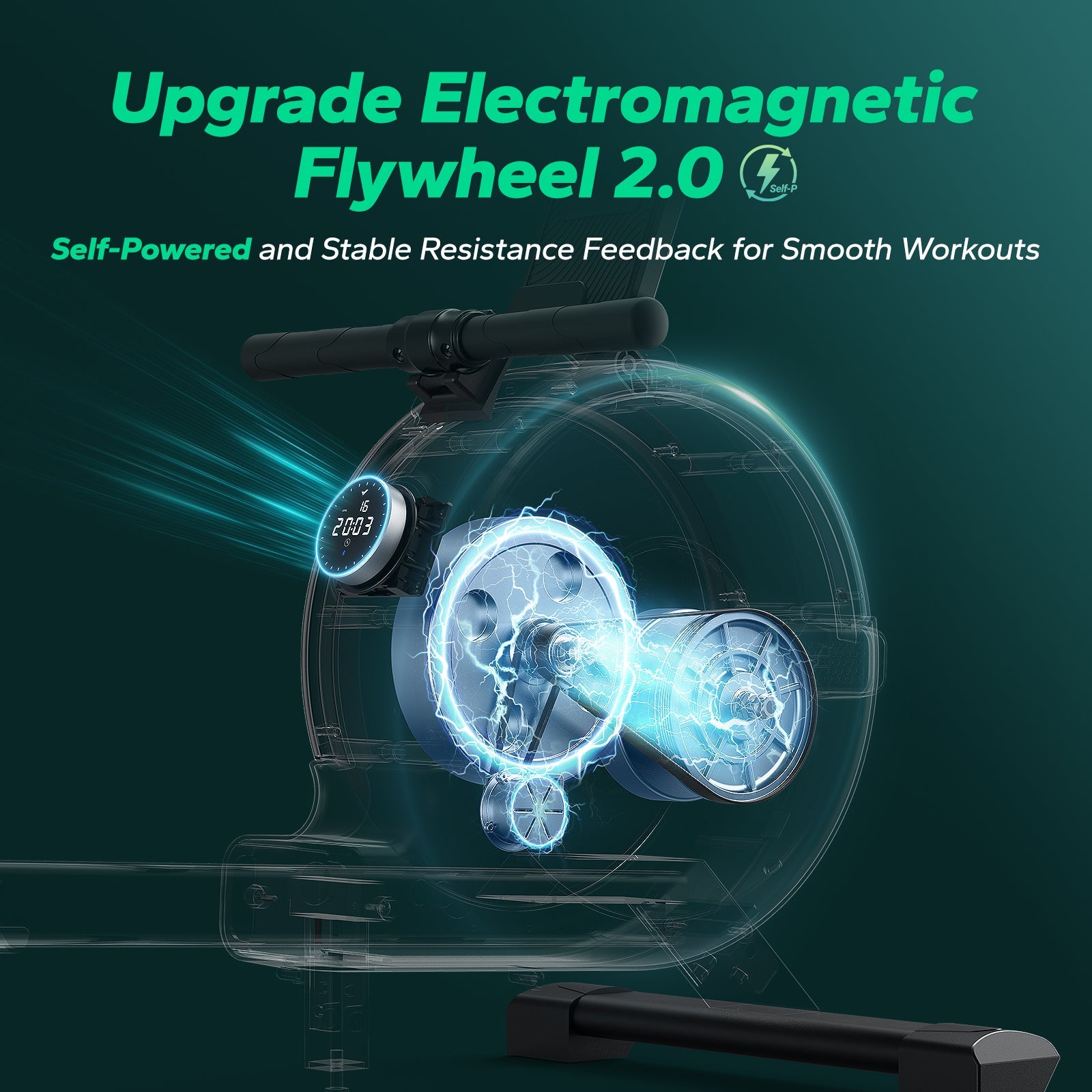 Q1S-Pro Self-Powered Magnetic Rowing Machine with Smart App