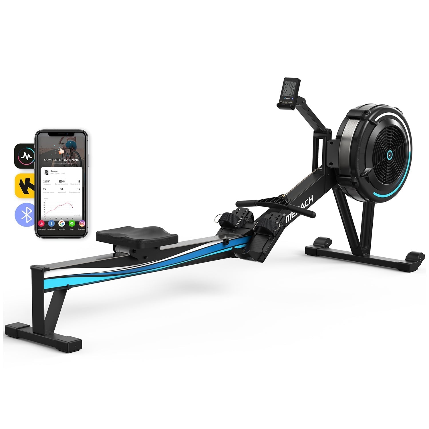 foldable air rowing machine