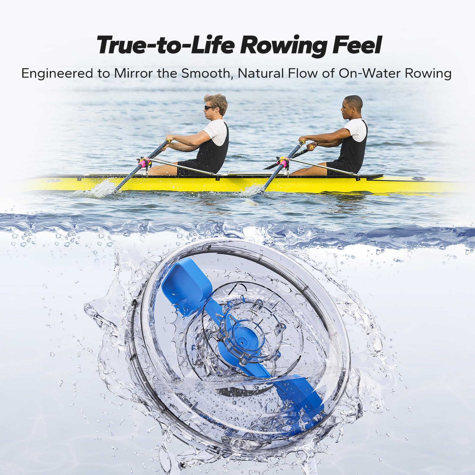 R28 Wood Foldable Water Rowing Machine with 180kg Capacity