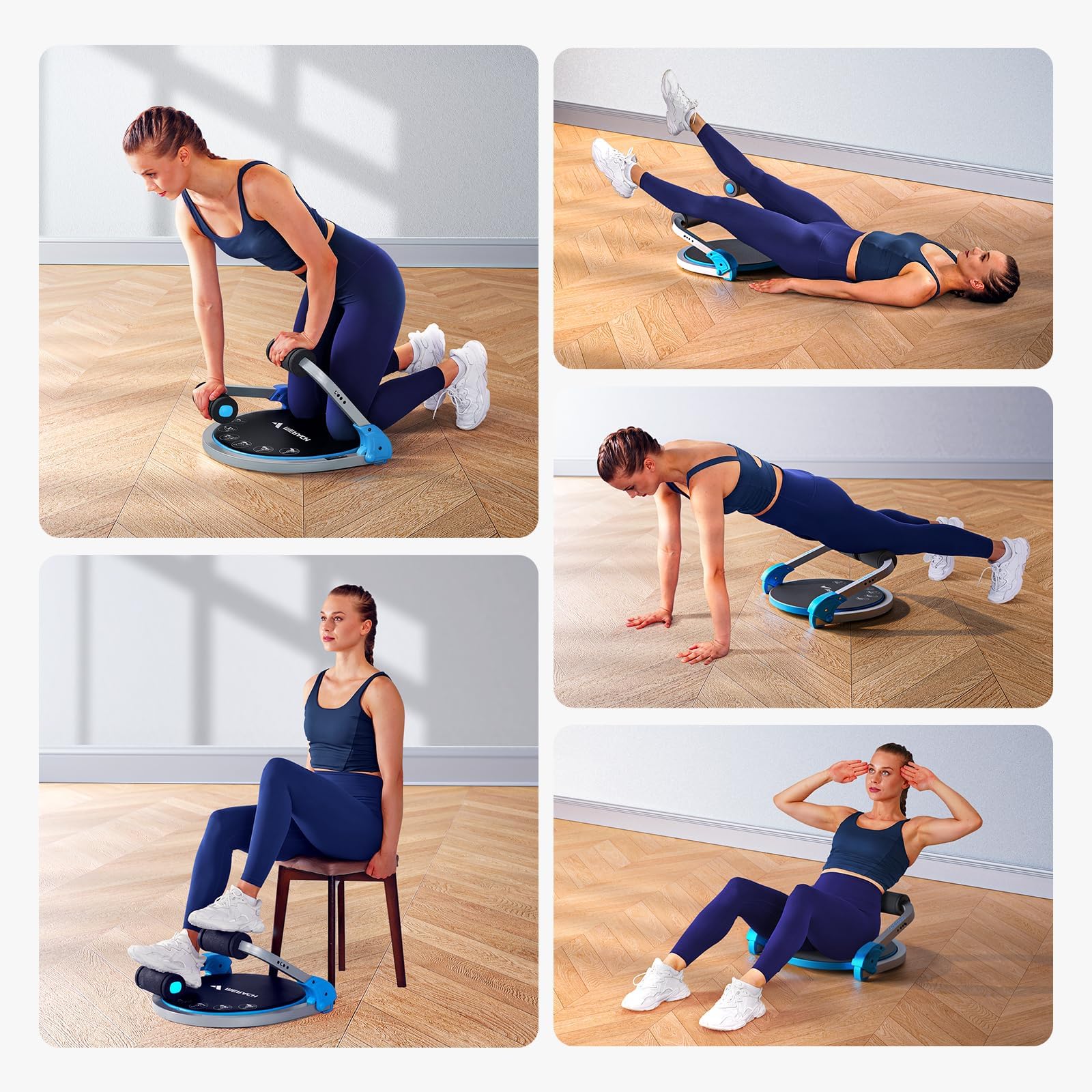 Sit Up Ab Machine with 3 Adjustable Resistance & Automatic Rebound