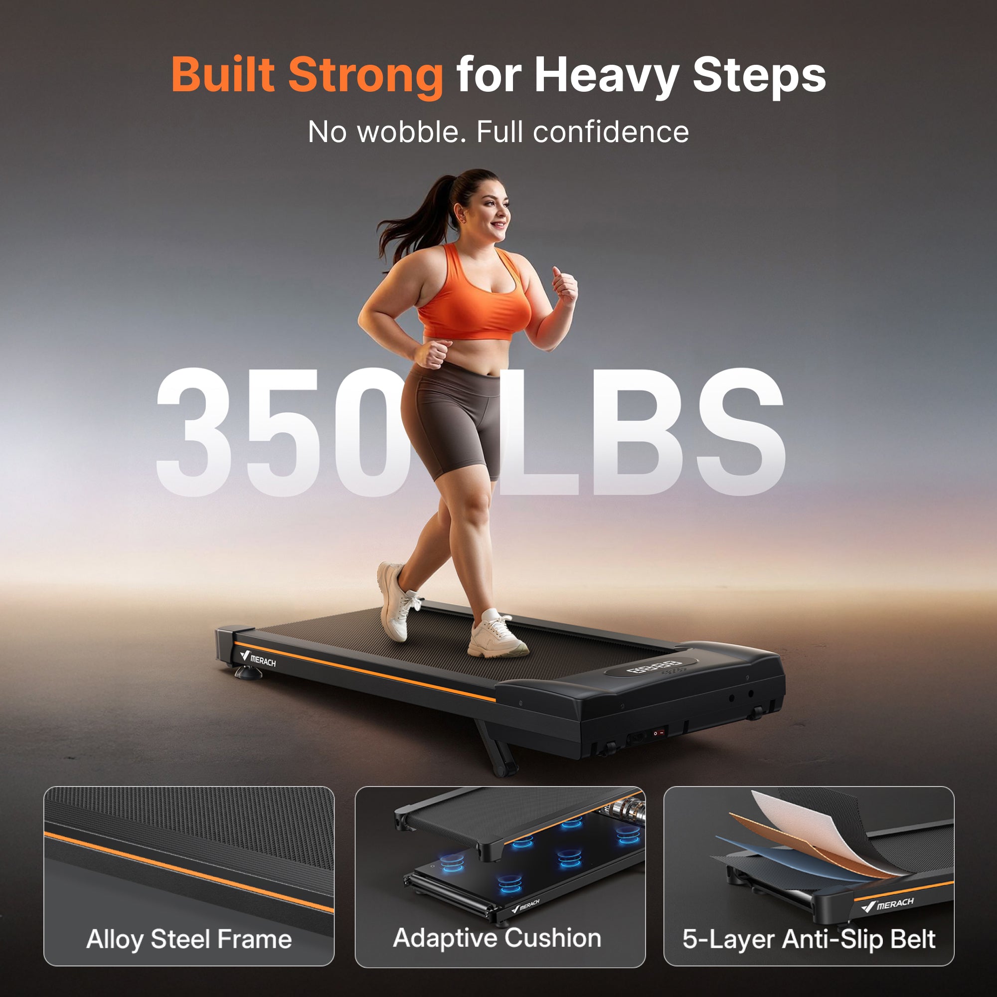 W50 Lite Walking Pad Under Desk Treadmill with 10% Auto Incline